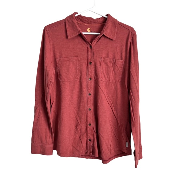 Carhartt Tops - Carhartt Women’s Button Down Shirt Rust Red Outdoor Casual Cotton Soft Medium